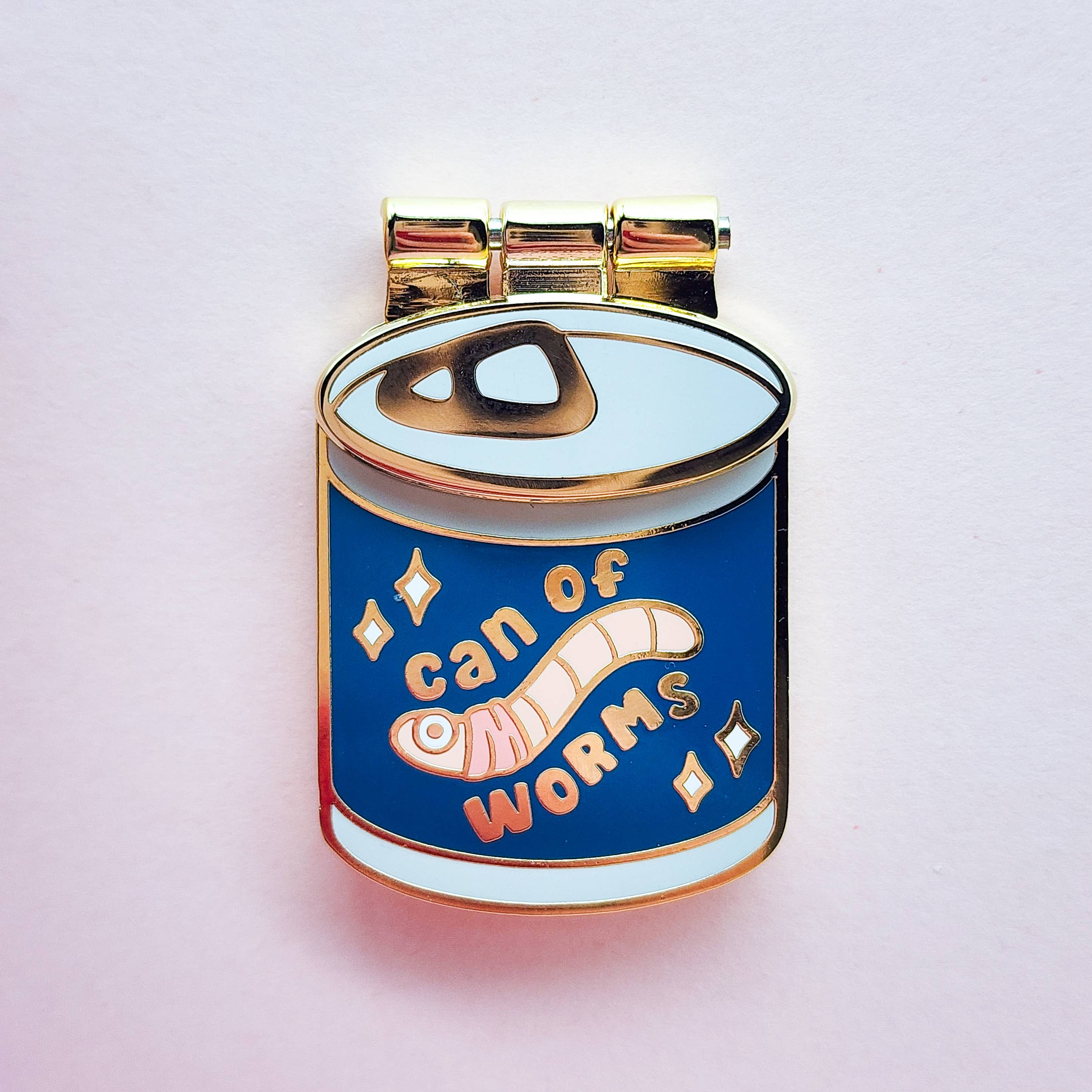 Toku Arts - Wholesale Lapel Pin/Button - Can of Worms Hinged Enamel Pin