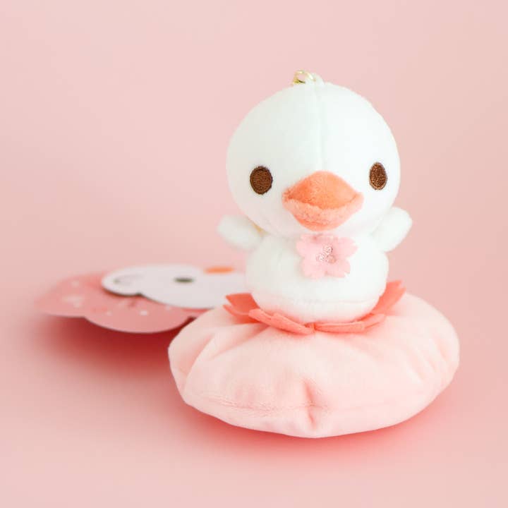 A Lost Duckling Cherry Blossom Keychain Plushie for wholesale by Thousand Skies