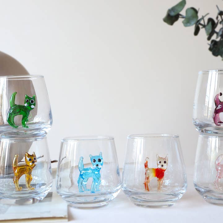 Cat shot glas, funny shot glas, sød kat kop, Liquor glas for engroshandel hos Adamodart