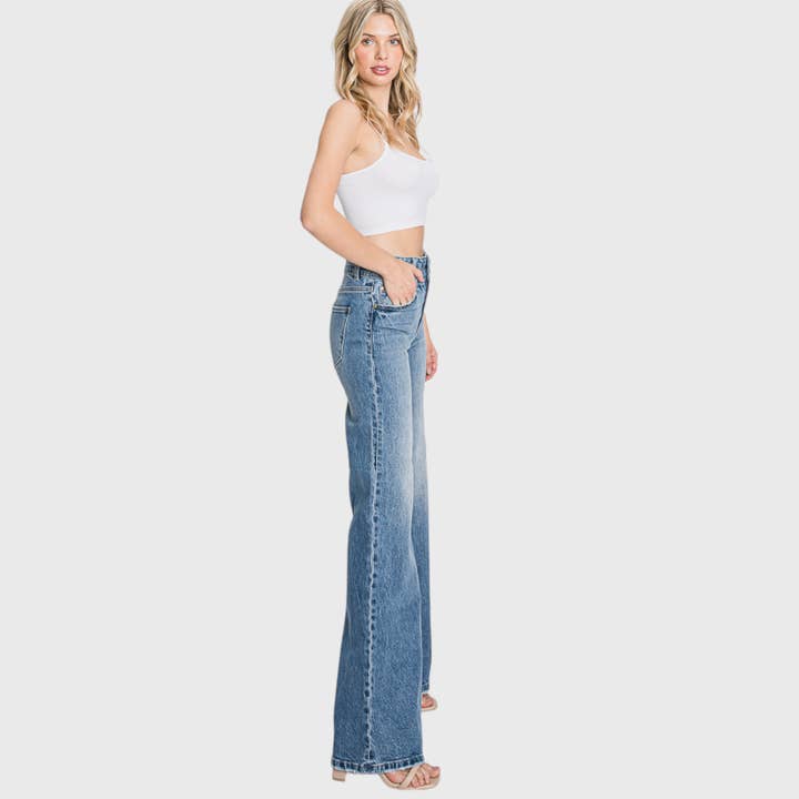 Petra153 - Wholesale Jeans - Women's - P316WF-MD HIGH WAISTED COMFORT STRETCH VINTAGE WIDE LEG2