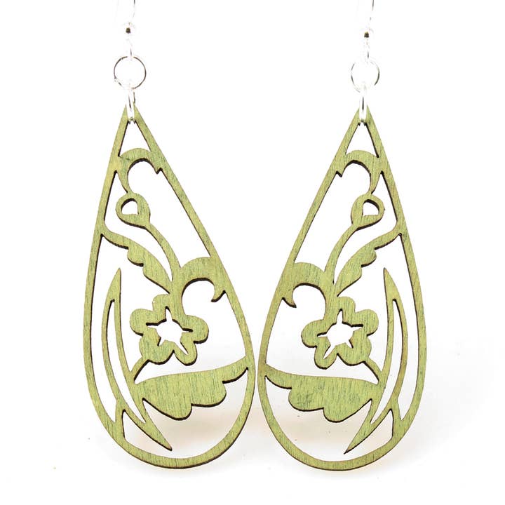 Floral Tear Drop Earrings for wholesale by Green Tree Jewelry