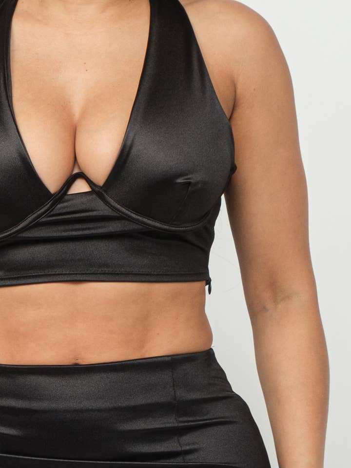 Julia by LoveJ - Wholesale Top & Skirt Set - Women's - Open Front Wire Detail Top And Skirt Set17