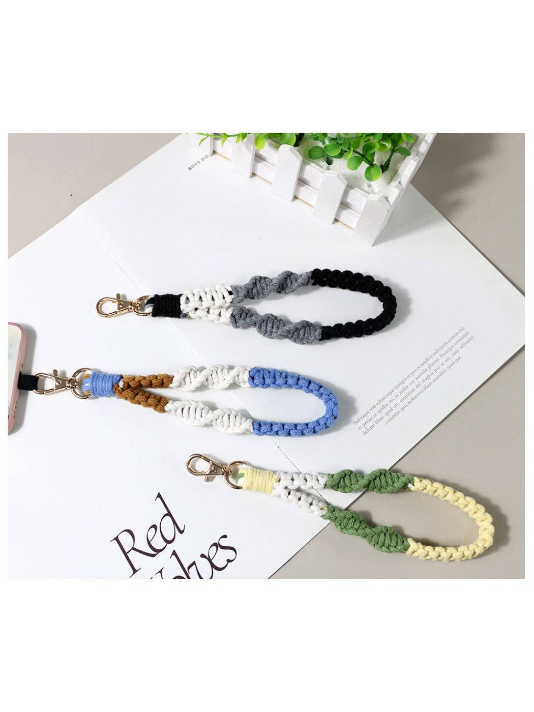 Funkyrel® Atzbranding Limited – Großhandel Schlüsselband – Damen – Koco - Bunte gehäkelte Handykette Schlüsselanhänger für Frauen8