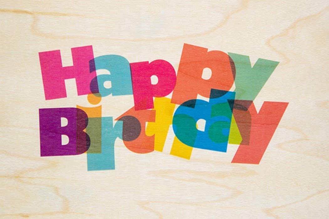 Woodhi - Wholesale Birthday Card - Wood Postcard Greetings 2 YA HB0