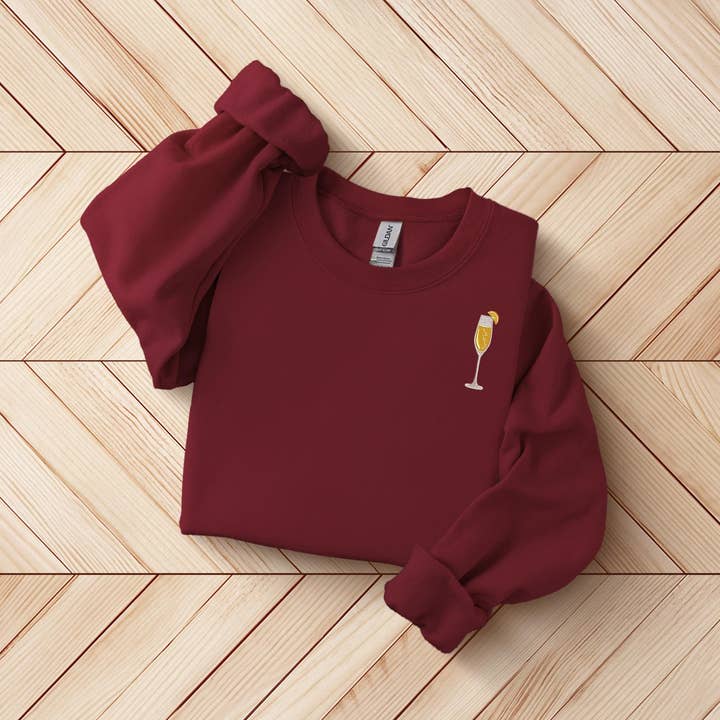 Camisola Bordada Cocktail Mimosa, Presente de Aniversário por atacado de ART OF DOTS