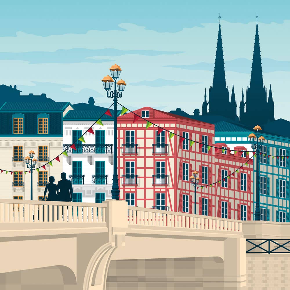 Olahoop Travel Posters - Wholesale Poster - Bayonne Basque Country - France travel poster2
