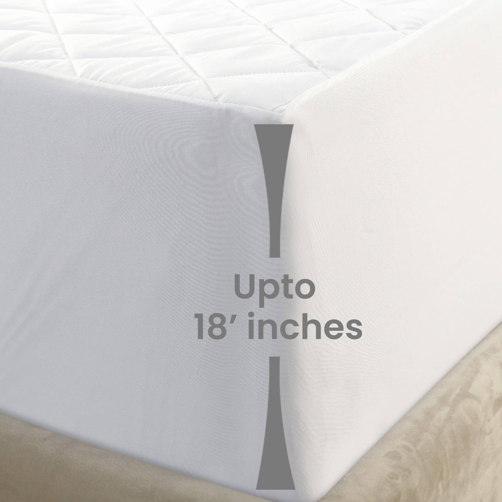 Qatan - Wholesale Mattress Pad/Protector - Quilted Fitted Waterproof Mattress Protector-Deep Pocket 18"4