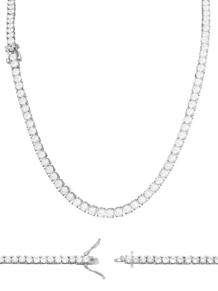 Tennis Necklace 14K Gold Plated Chain Cubic Zirconia Fashion for wholesale by Sun Imperial