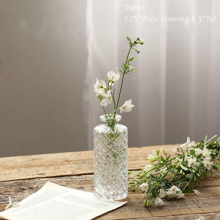Sweet Home Deco - Wholesale Vase - Bud Vases for Centerpiece, Rustic Decorative Vases, Clear