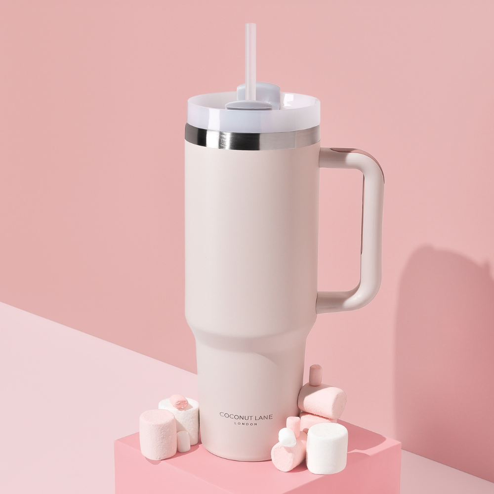 Cocopup London – wholesale Insulated mug/tumbler – Marshmallow Pink Stainless Steel Tumbler - By Coconut Lane3