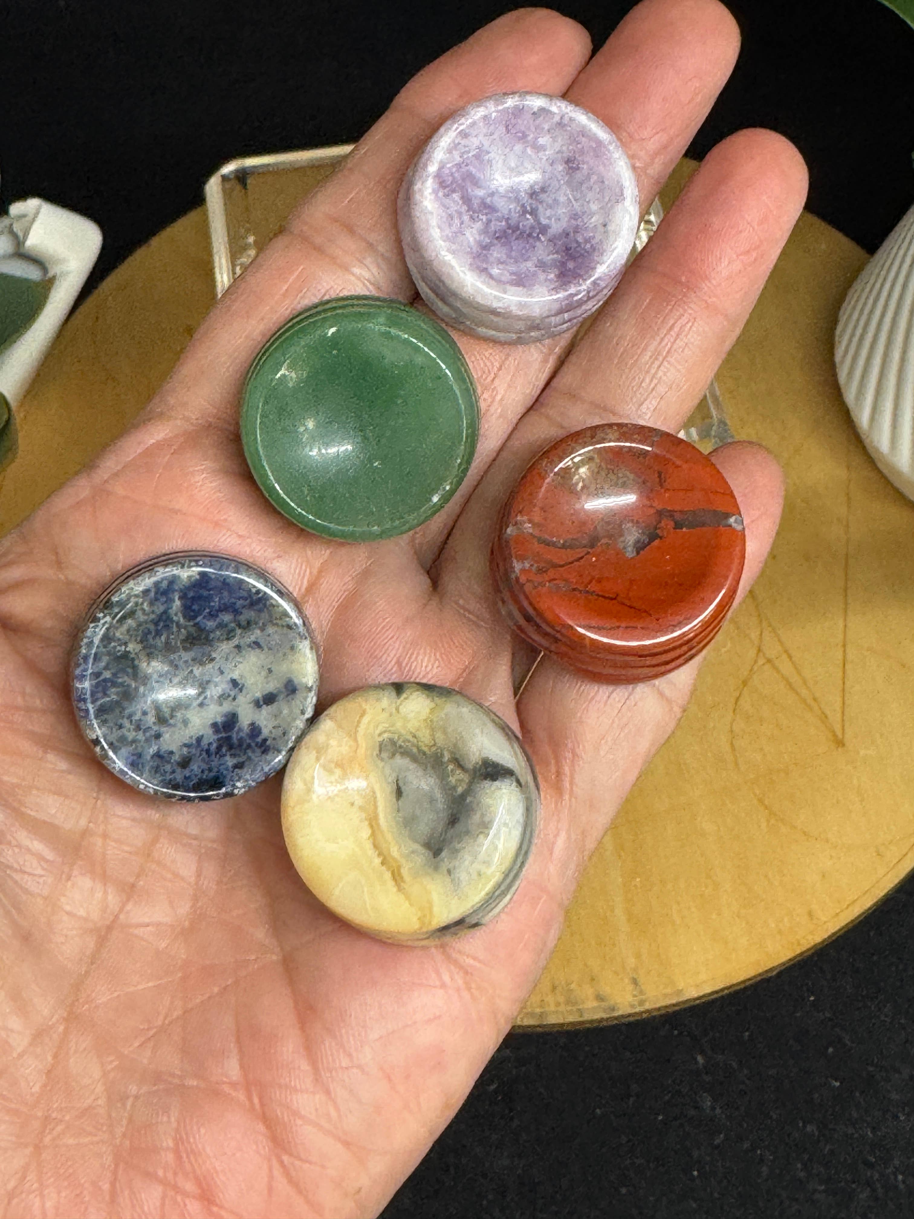 The 7 Directions - Wholesale Spiritual Stone/Crystal - 5 pc Mix gem sphere holder G4440