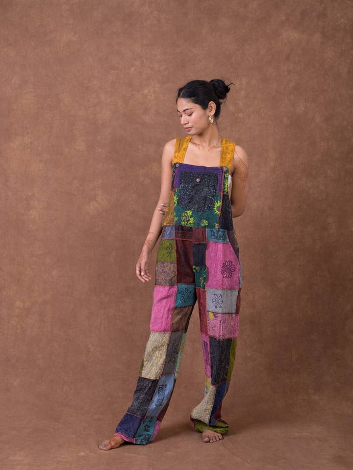 Multicolor Rhea Patch Jumper, Cotton Multiple Pockets Travel Overall for wholesale on Faire4