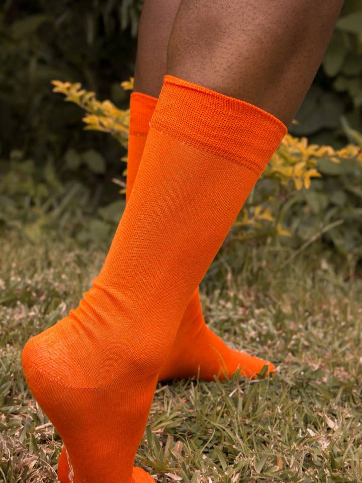 Socke aus schottischem Garn - Orange für den Großhandel von Clovis & Clothilde Paris