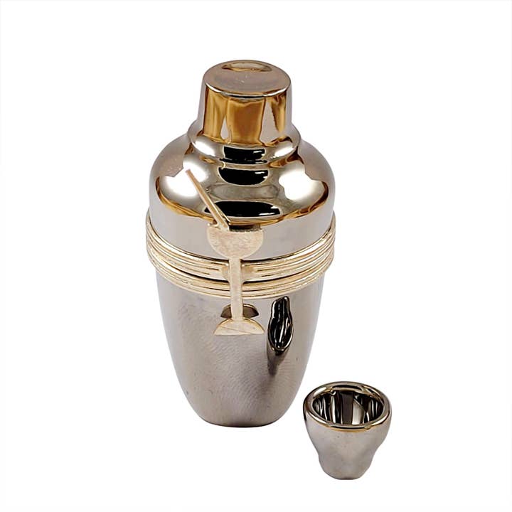 Silver Cocktail Shaker With Removable Shot Glass for wholesale by Rochard