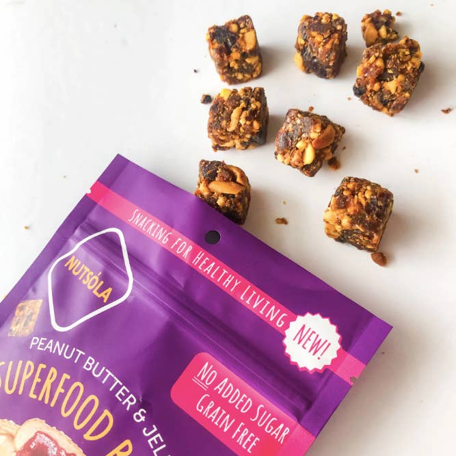 NUTSÓLA - Wholesale Snack Bar - Peanut Butter and Jelly Superfood Bites2