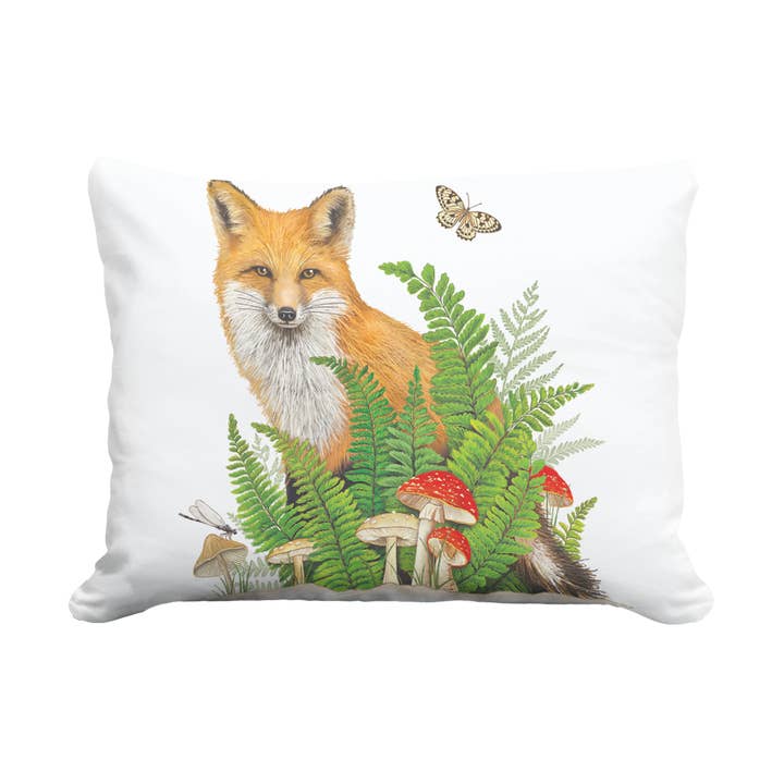 Pillow - Fox w/ Ferns - indoor / outdoor cushion for wholesale by Magnolia Casual