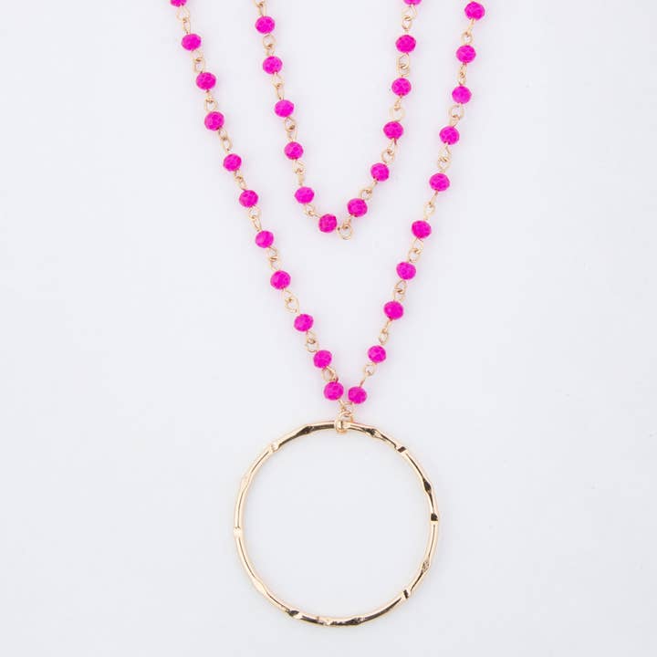 Howard's - Wholesale Pendant/Charm Necklace - Malia Beaded Ring 22" Pendant Necklace1