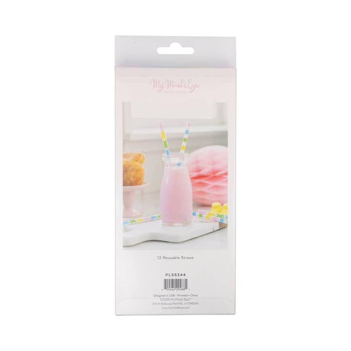 My Mind’s Eye – wholesale Drinking straw – PLSS344 - Pastel Bunnies Reusable Straws3