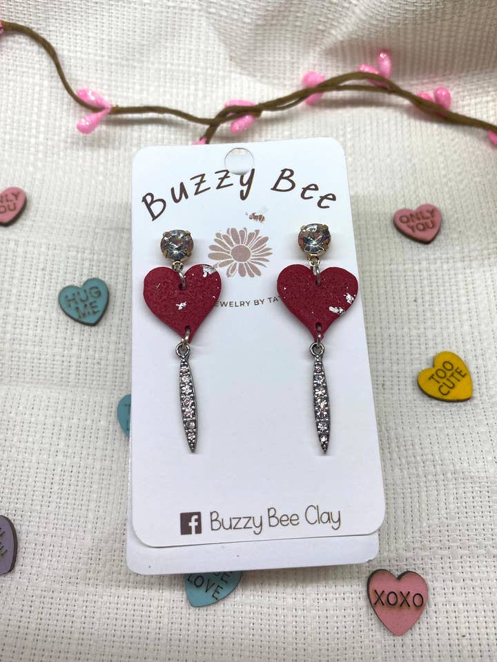 Agulhas de coração vermelho por atacado de Buzzy bee clay