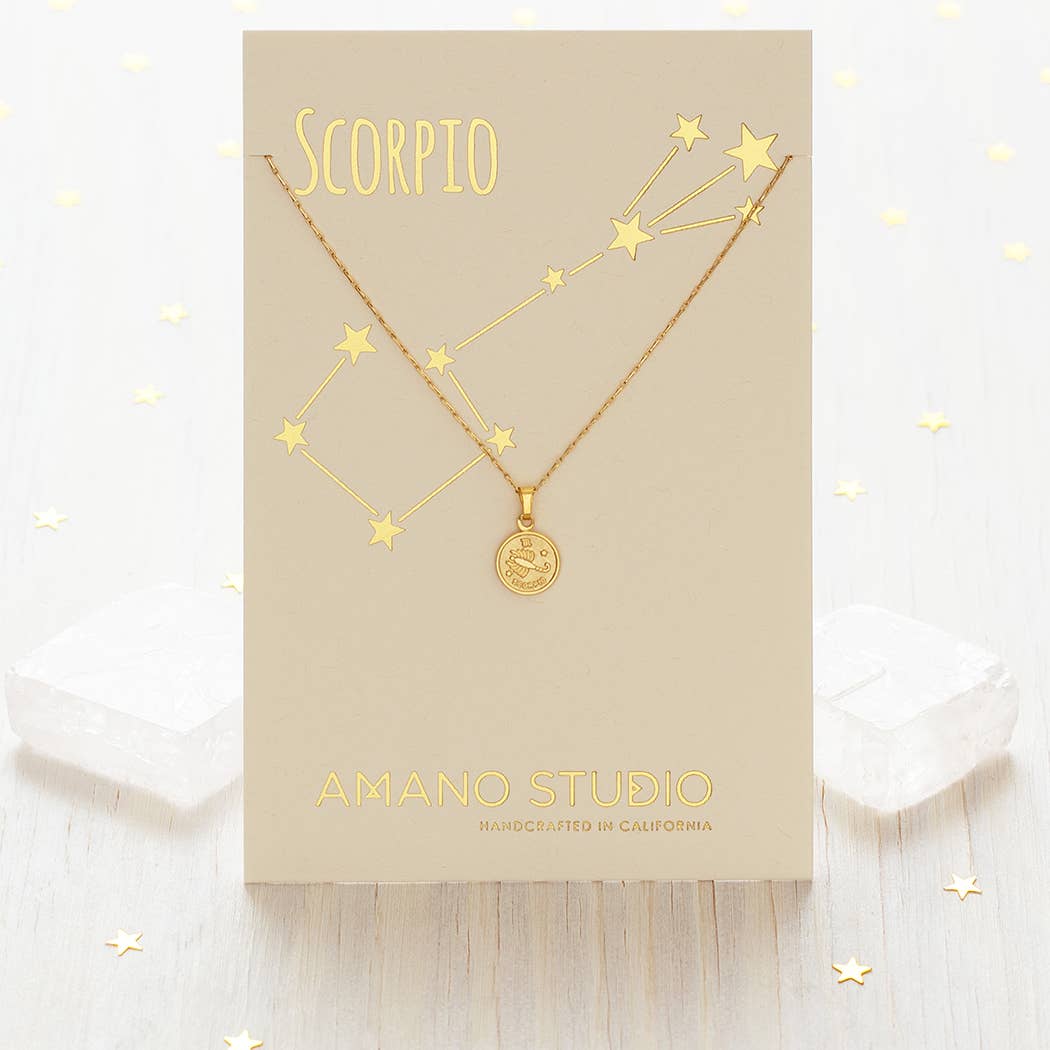 Amano Studio - Wholesale Pendant/Charm Necklace - Tiny Zodiac Medallion- Singles13