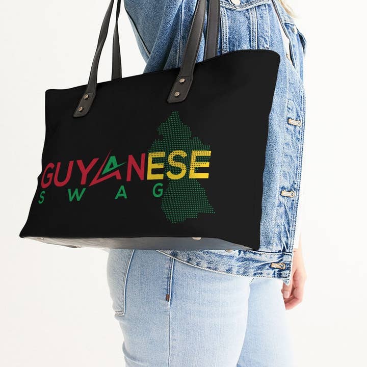 Guyanese Swag - Wholesale Tote Bag - Women's - Guyanese Swag Guyana Map Stylish Tote Bag