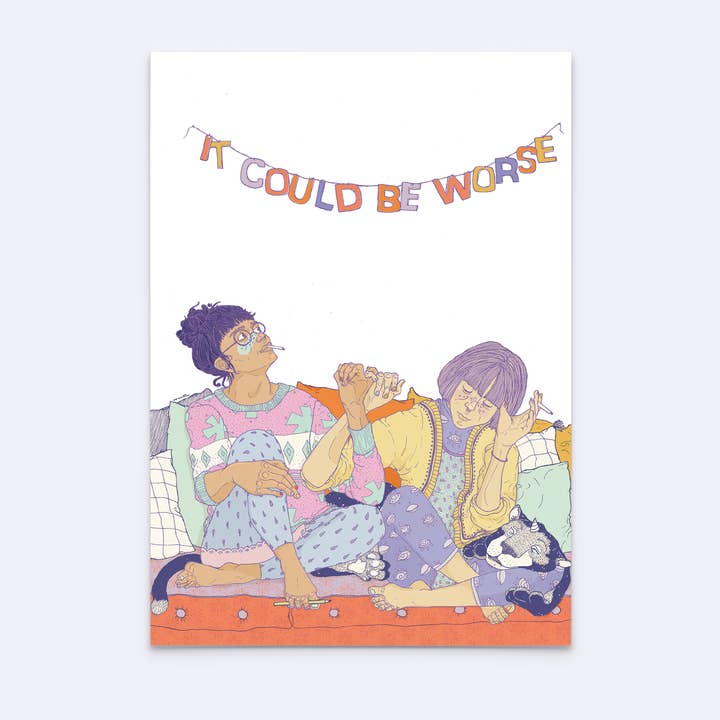 Postcard "could be worse" for wholesale by minttu illustrations