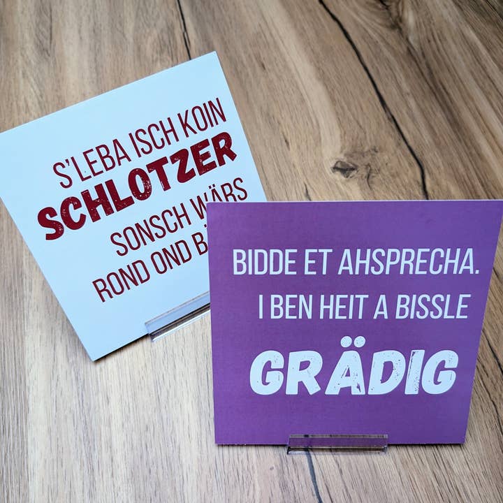 Bidde et ahsprecha - Schwäbische Wendekarte Quadrat für den Großhandel von eiwandfrei