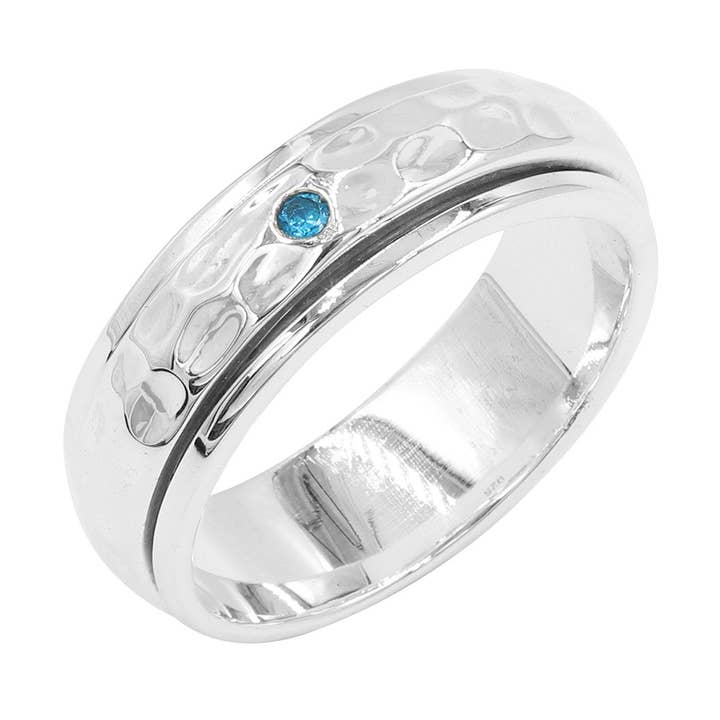 Bague Tournante en Zirconium BT : Bague Anti-Stress & Inquiétude en Argent Sterling 925 pour la vente par Jay Jools