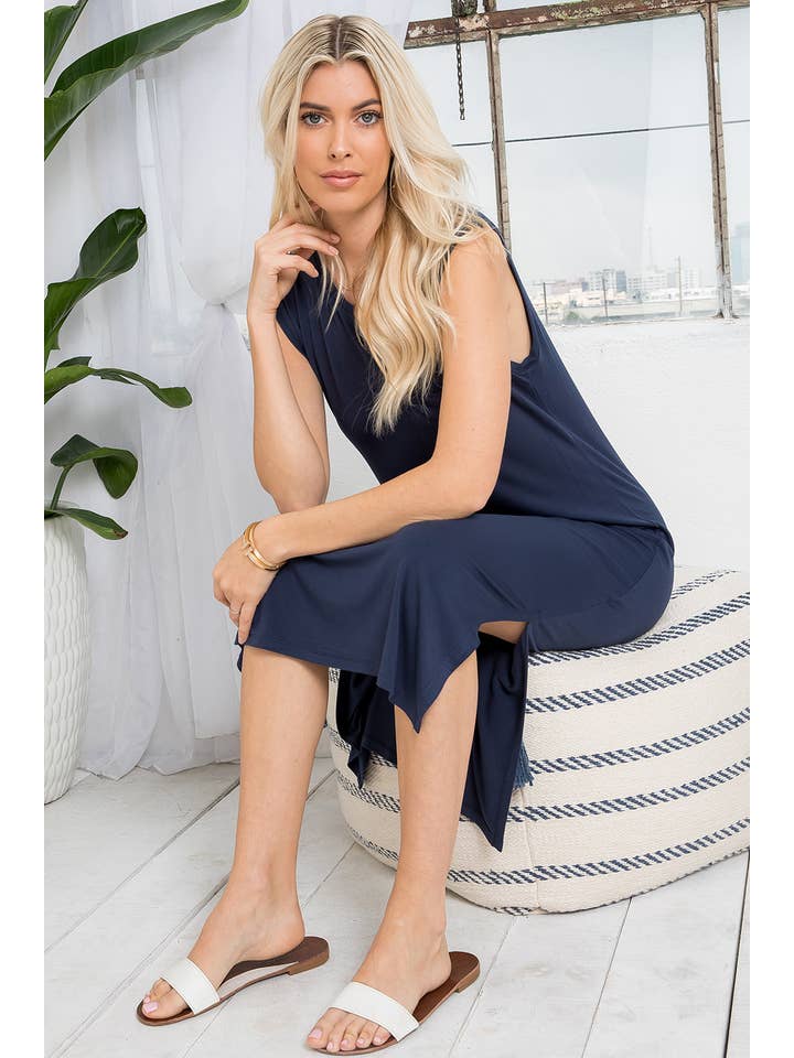 Sweet Lovely by Jen – Vestido - Mulher por atacado – VESTIDO MIDI CASUAL EM MALHA JERSEY COM BOLSO MACIÇO SEM MANGAS59