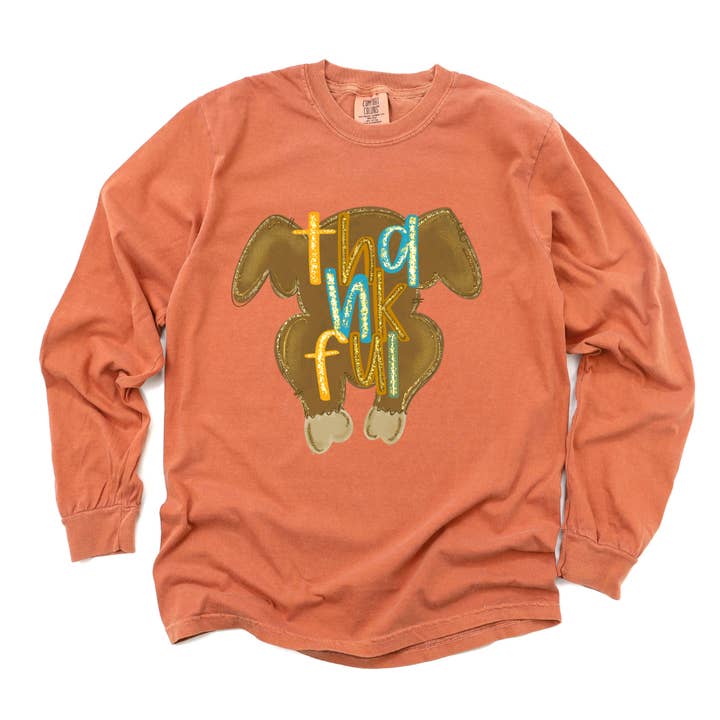 Thanksgiving Reconnaissant Dinde Faux Paillettes Couleurs Confort pour la vente par The Luna T Company