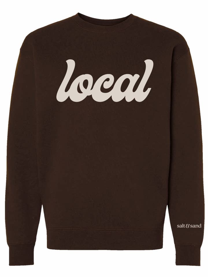 Schweres Sweatshirt mit Rundhalsausschnitt//Braun//Local für den Großhandel von Salt & Sand