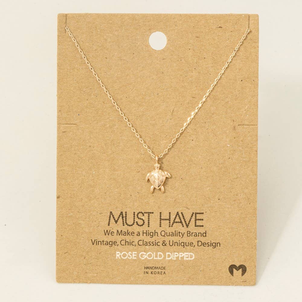 Fame Accessories - Wholesale Pendant/Charm Necklace - Gold Dipped Turtle Pendant Necklace5
