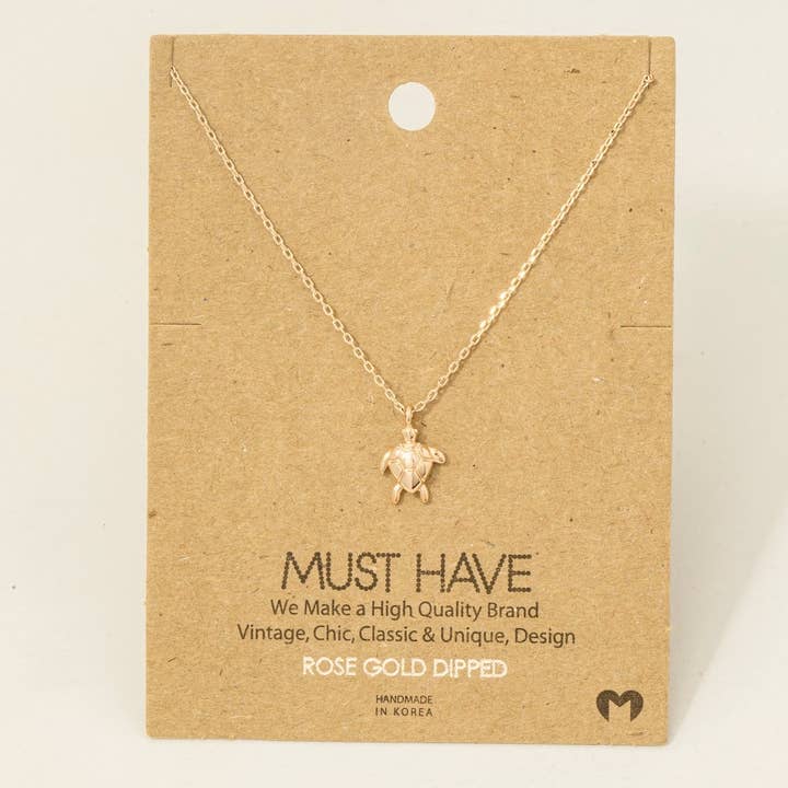Fame Accessories - Wholesale Pendant/Charm Necklace - Gold Dipped Turtle Pendant Necklace5
