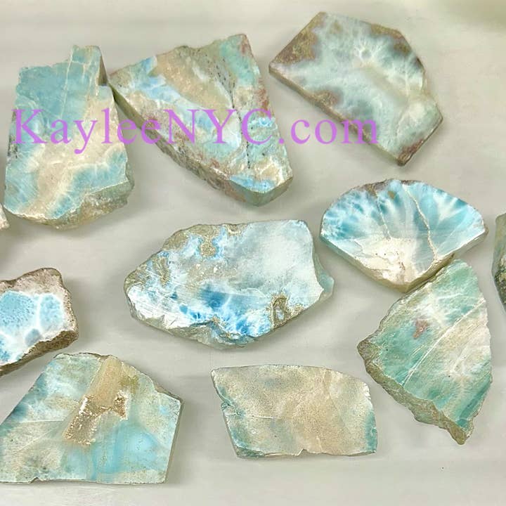 KayleeNYC - Wholesale Spiritual Stone/Crystal - Wholesale Lot 1 lb Natural Larimar Slabs Crystal Healing Ene4