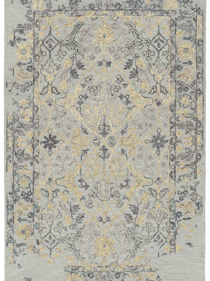 Tapis de course en argent de 2 pi 6 x 8 pi de la collection Elijah pour la vente par contempo fashion