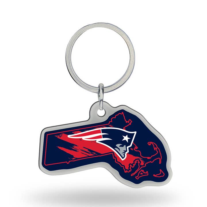 NFL Football New England Patriots State Shape Keychain for wholesale by Rico Industries