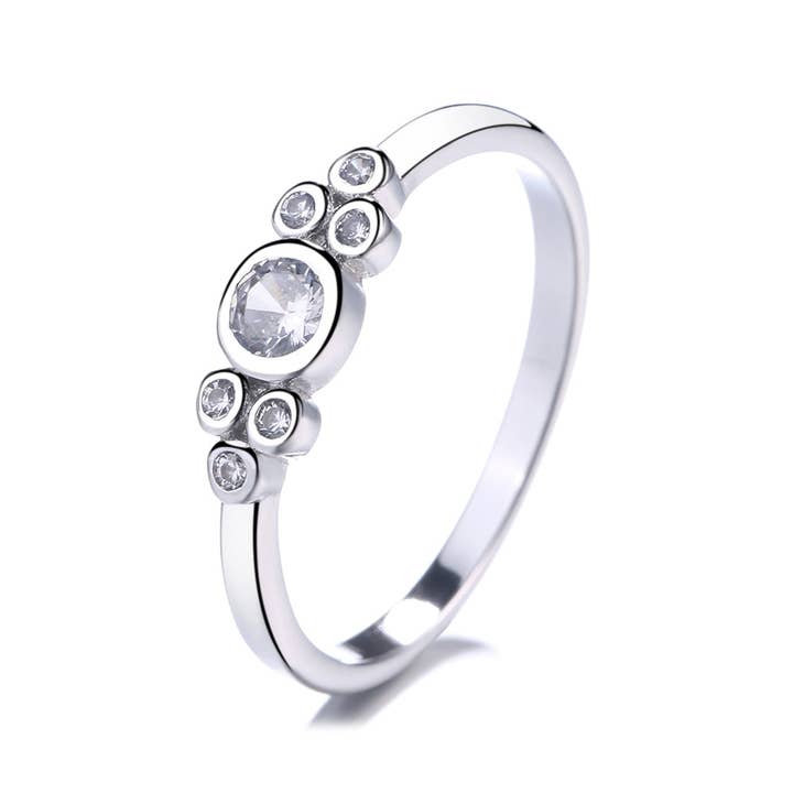 Amy and Annette - Wholesale Multi-Stone Ring - Sterling Silver Round Ring With Crystals from Swarovski
