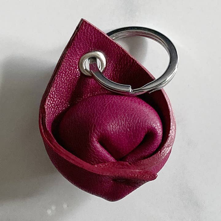 Tortellini Leather Keychain - Plum for wholesale by Melo Melo