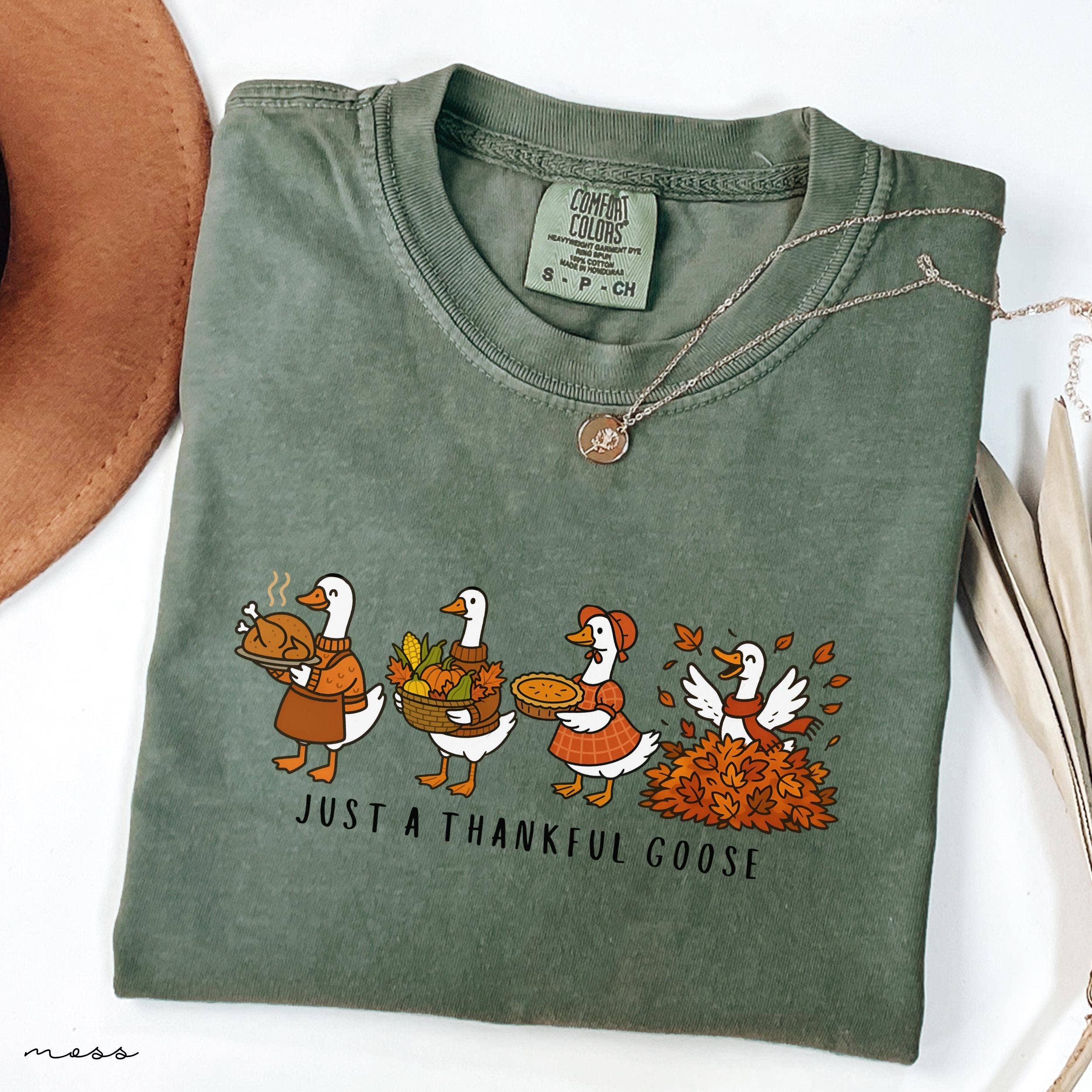 Glaime - Venta al por mayor Camiseta estampada - Mujer - Camiseta de Ganso Agradecido de Comfort Colors, Suéter de Ganso Tonto4