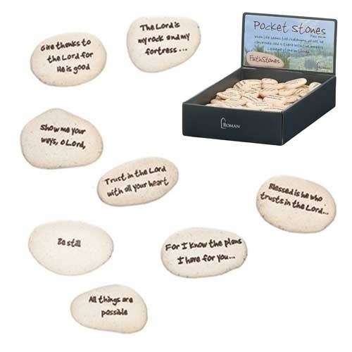 Roman - Wholesale Decorative Tabletop Object - Pocket Stones Assortment with Display