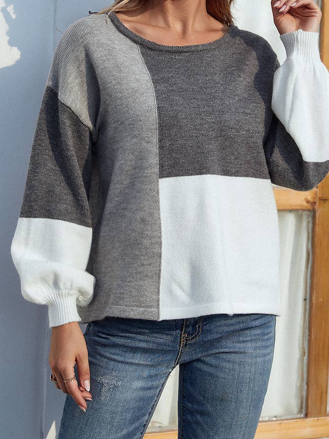 UNISHE – wholesale Pullovertröja - Dam – Color Block Back Tie Pullover Tröjor MMY0215