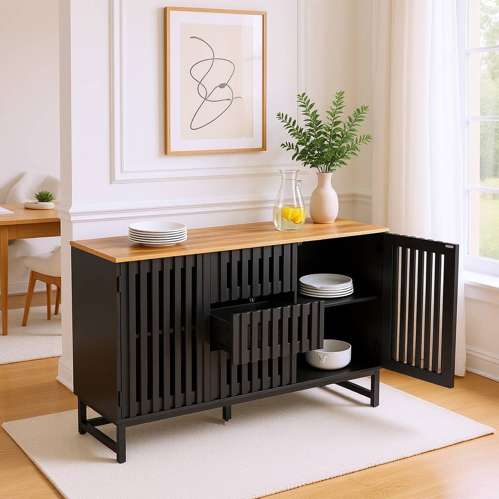 HOMYCASA DESIGN INC - Wholesale Cabinet - Halloween & Fall Sideboard Cabinet with 3 Drawers 4 Shelves4