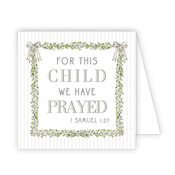 Tarjeta de presentación Baby Verse con marco floral blanco y lazos para venta al por mayor de RosanneBeck Collections