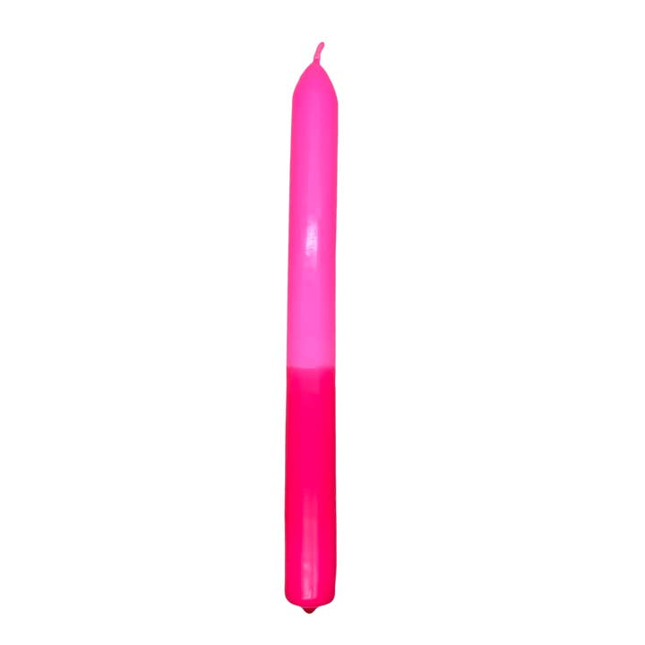 Bougie bâton Dipdye 24 cm rouge et rose néon pour la vente par DIPDIP candles