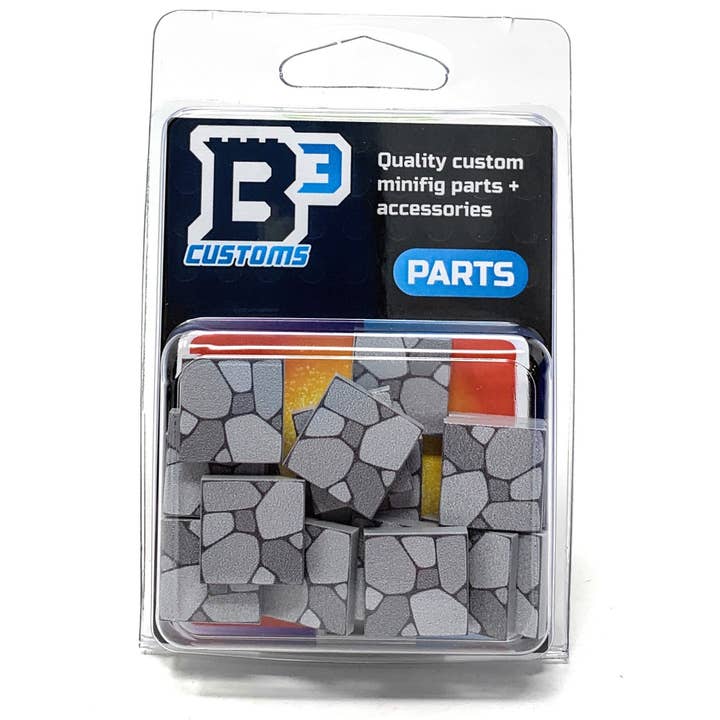 Cobblestone Tile Part Pack (20 Tiles) made with LEGO parts - B3 Customs for wholesale by B3 Customs