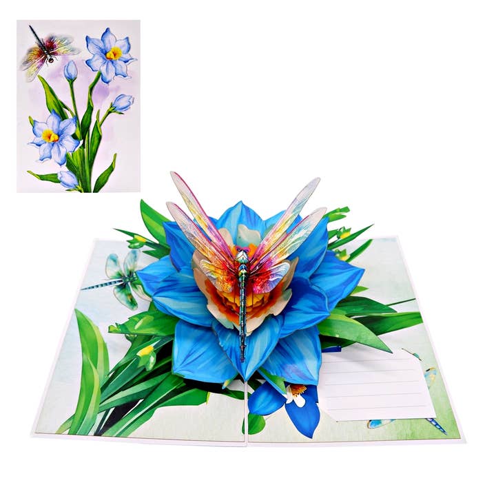 Dragonfly Pop Up Card for wholesale by Wonder Paper Art