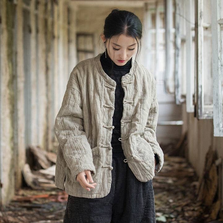 Sheer Trend - Wholesale Jacket - Women's - Dyed, Quilted, Stitched, Short Cotton Jacket3