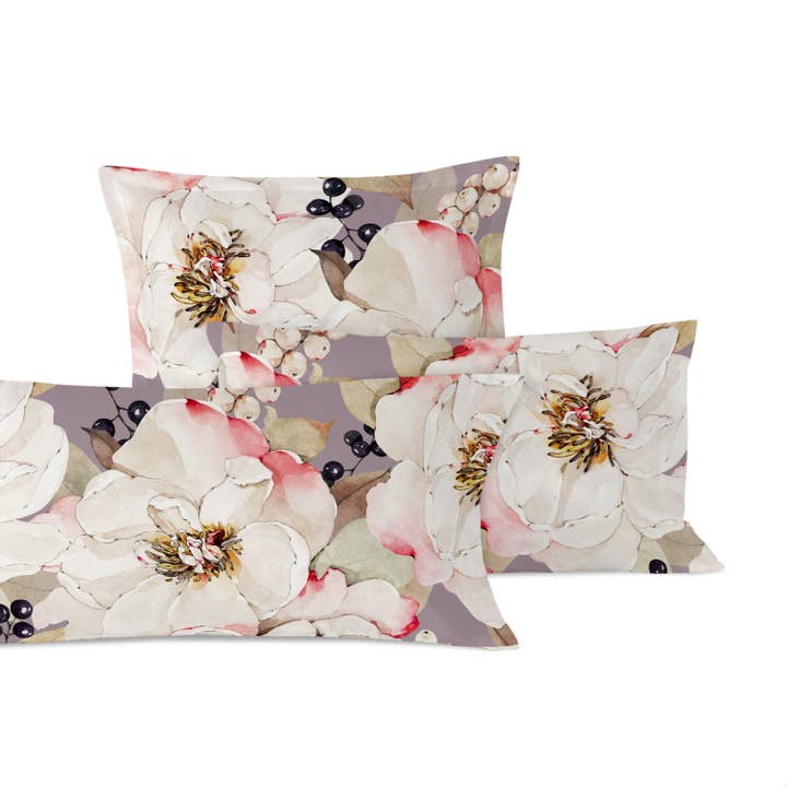 White peonies pillowcase for wholesale by Happyfriday