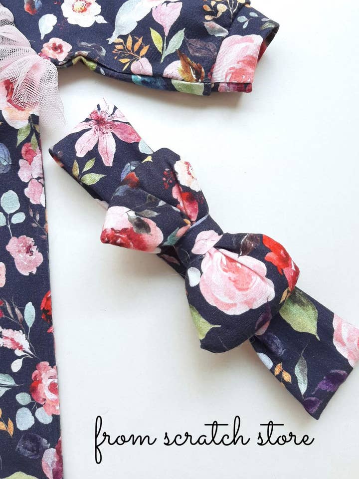 Hair Ribbon Rosa in Blue for wholesale by From Scratch Store