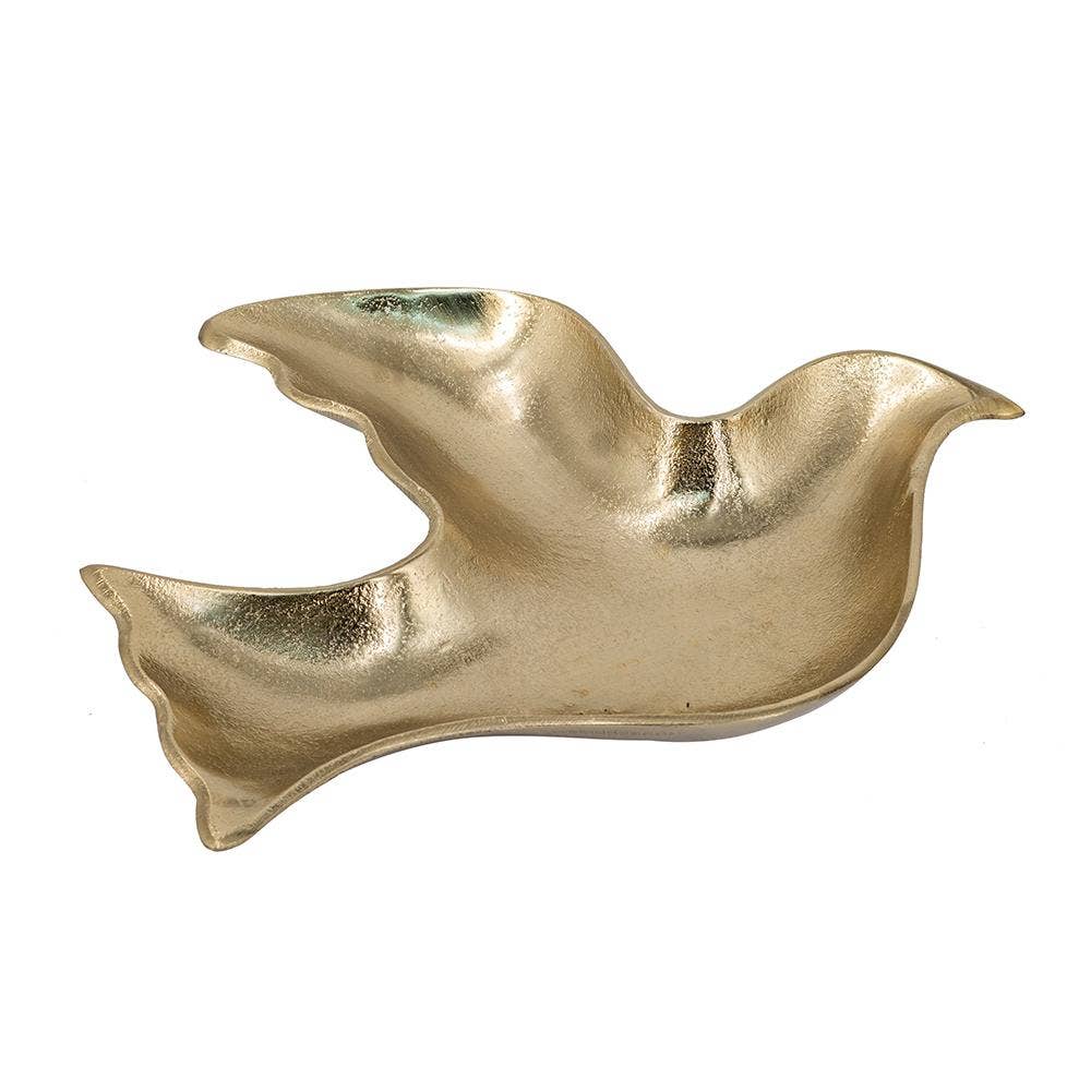 A&B Home Group Inc. - Wholesale Decorative Tray - 11x9.5" Decorative Dove Tray w/ Metallic Gold Finish0